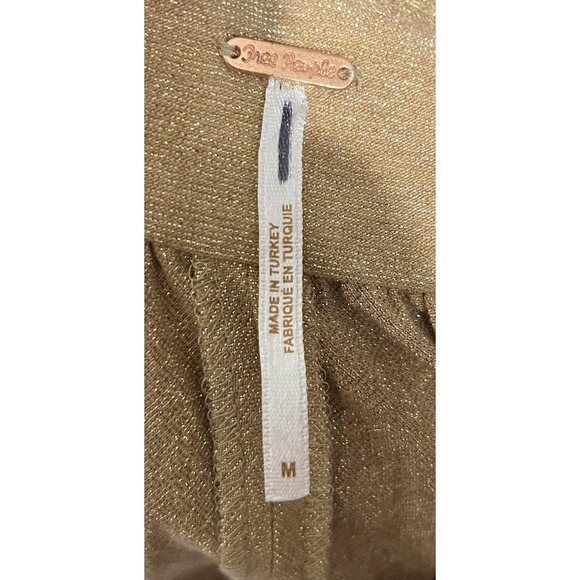 Free People Dress Womens Medium Gold Glitter Halter Swing Trapeze Mini Party - Picture 11 of 14